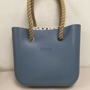 O Bag Tote made in Italy blue rope shoulder bag lined like new